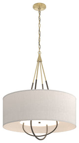 Loop Pendant, Modern Brass, Dark Smoke, Flax Shade