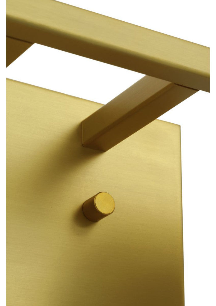 Vertex Collection Four-Light Brushed Gold Etched White Glass Bath Light