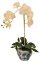 Orchid, Peony and Feather Silk Flower Arrangement