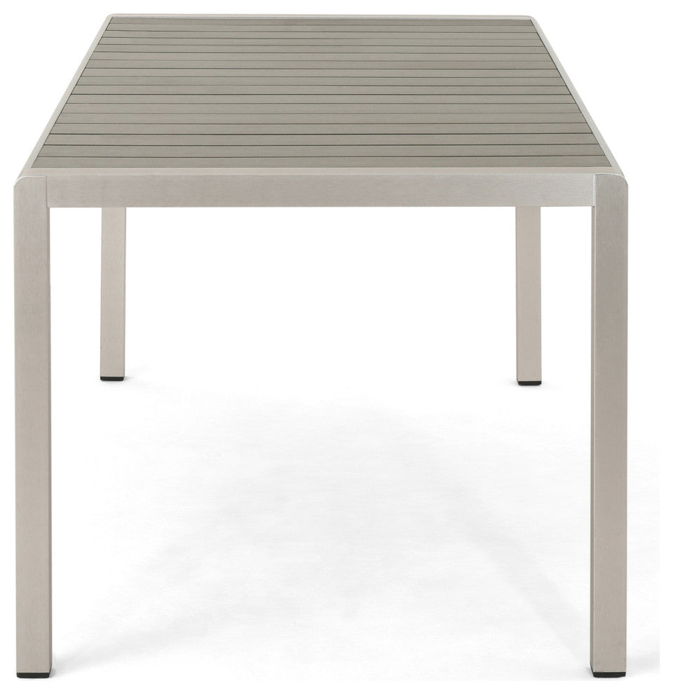 GDF Studio 7-Piece Outdoor Dining Set With Chairs & Table, Gray/Black/Silver