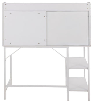 Geo Shelf Desk, White Steel, White MDF