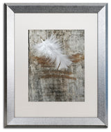 Cora Niele 'White Feather on Wood' Matted Framed Art