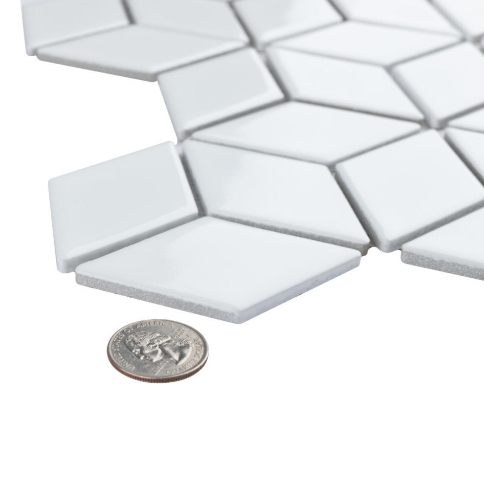 Hudson Rhombus Porcelain Mosaic Tile Sample