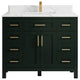 Cambridge 42 Single Sink Bath Vanity in Dark Forest Green 1.5" Calacatta Laza