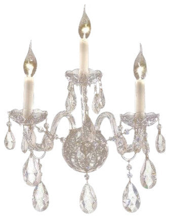 Elegant Alexandria Wall Sconce, Chrome Finish With Royal Cut Crystal