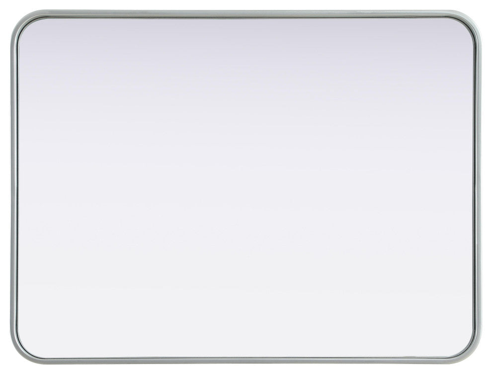 Home Living Contour Metal Rectangle Mirror 24x32, Silver