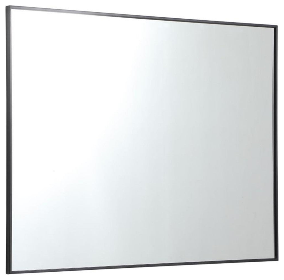 Elegant Decor Eternity 48" x 36" Contemporary Metal Frame Mirror in Black