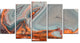 Beautiful Lake Superior Agate, Contemporary Canvas Art Print, 60"x32", 5 Panels