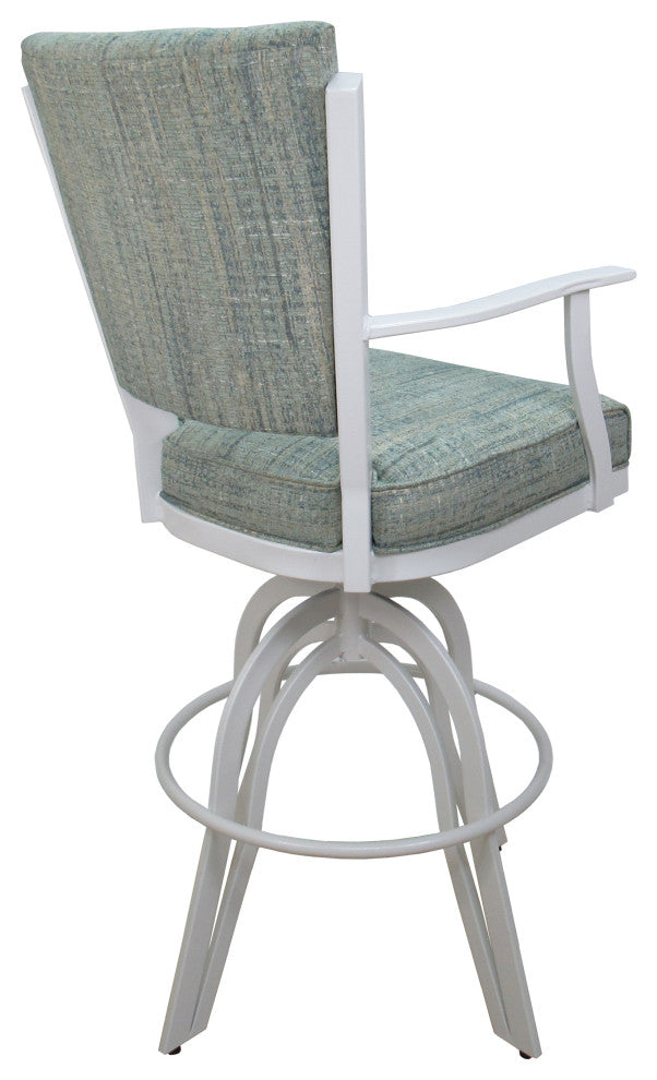 Montana Swivel Tilt Metal 30" Bar Stool or Counter 26" on A Base, Watusi Aquatint, White, 30"