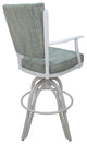 Montana Swivel Tilt Metal 30" Bar Stool or Counter 26" on A Base, Watusi Aquatint, White, 30"