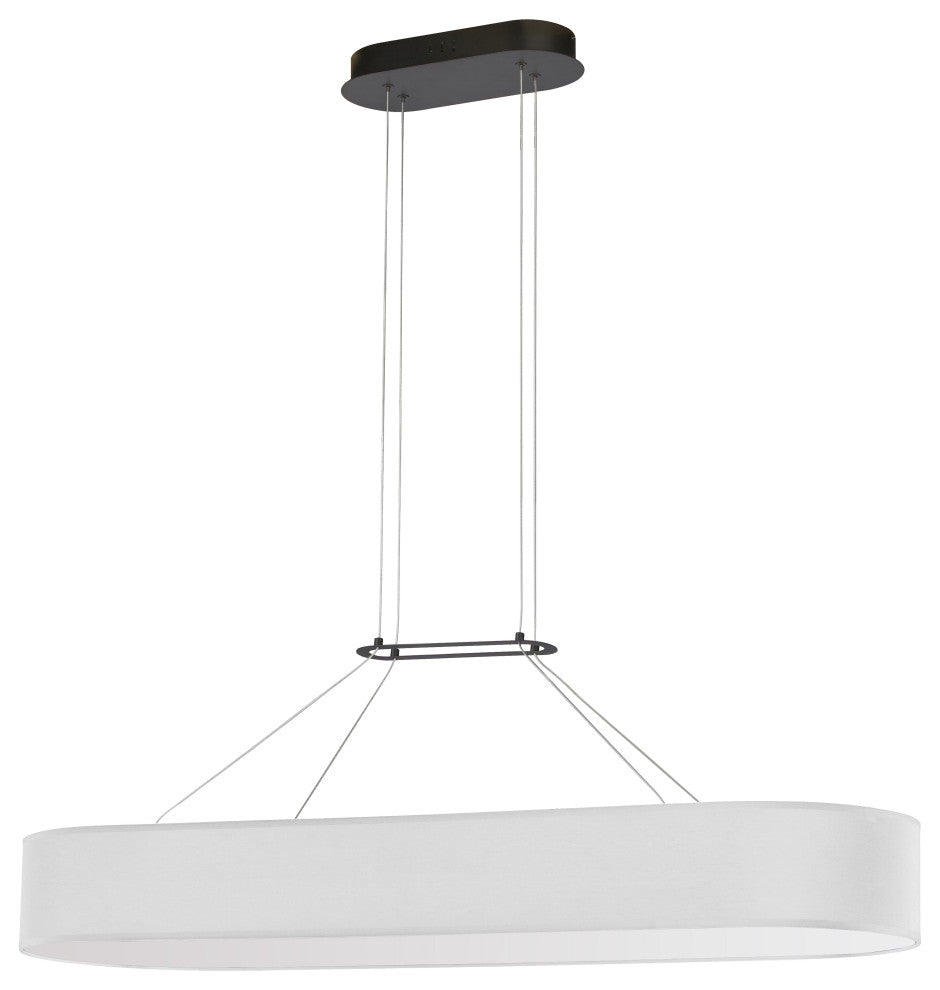 White Modern Pendant With Matte Black Metal