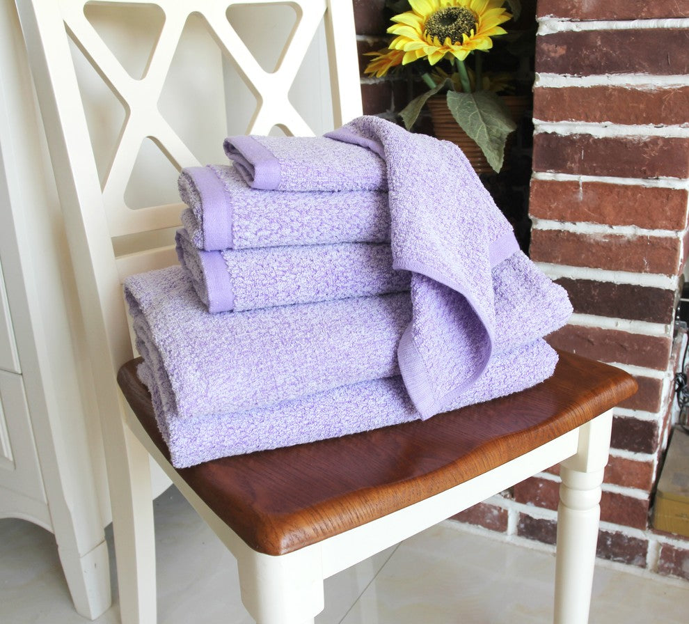 Everplush Diamond Jacquard Bath Towel Set 6 Piece, Lavender