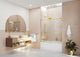 52-56"x60" Frameless Bath Tub Sliding Shower Door, Satin Brass