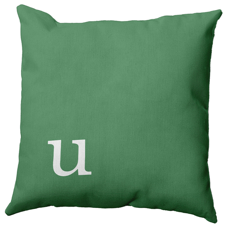 16"x16" Modern Monogram Decorative Throw Pillow, Sage