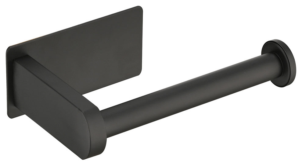 Wall Mounted Self-Adhesive Bathroom Toilet Paper Holder Roll Dispenser, Matte Black
