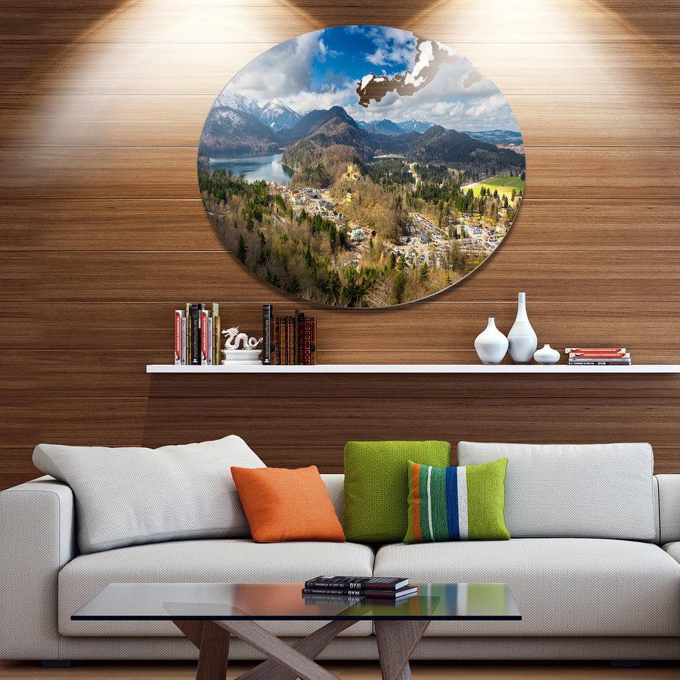 Alps And Lakes On Summer Day, Landscape Round Wall Art, 11"
