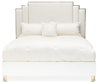 Palm Gate Queen Upholstered Bed, Cloud White