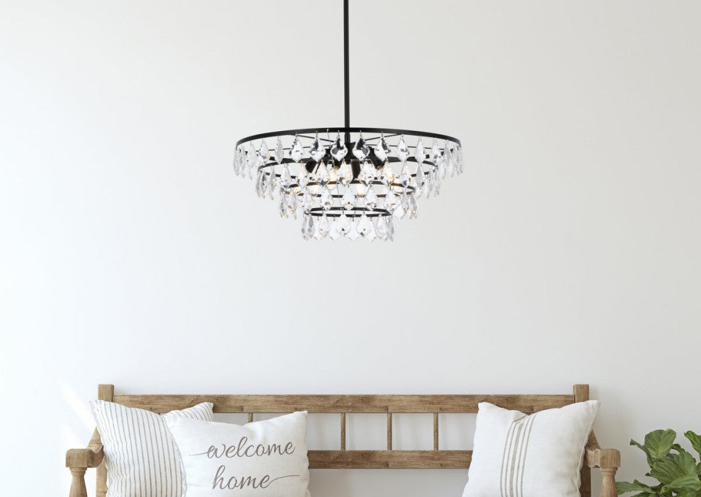 Ella Six Light Pendant in Black