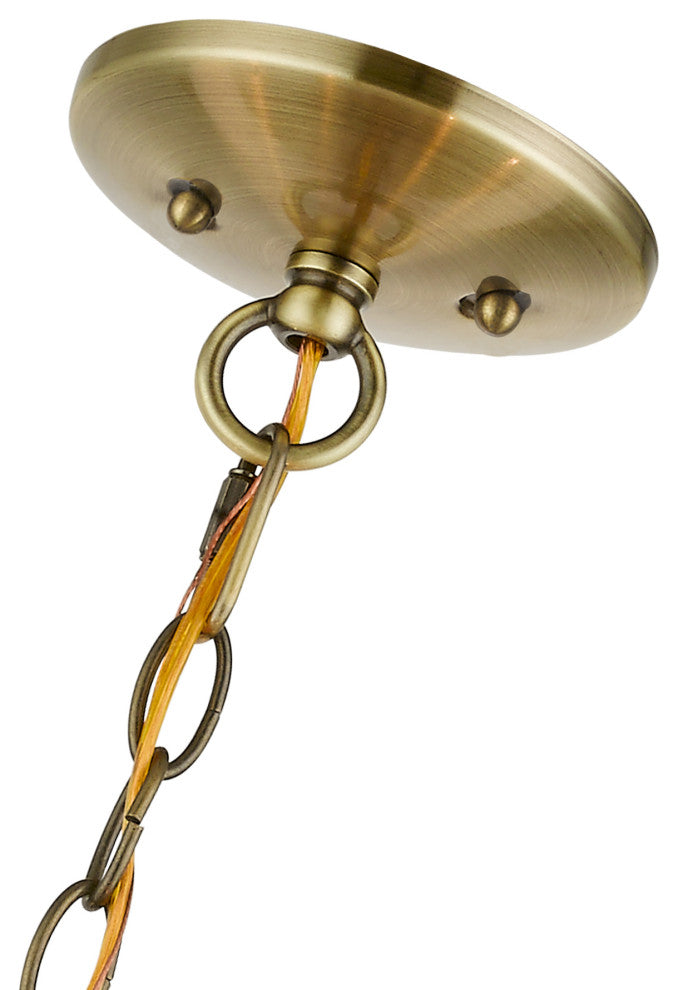 Livex Lighting 3 Light Antique Brass Pendant Chandelier