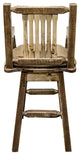 Captain's Barstool, Back and Swivel, Stain and Finish, Buckskin Pattern