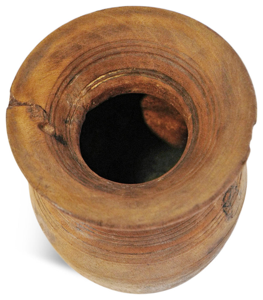Consigned Old India Wood Pot 11