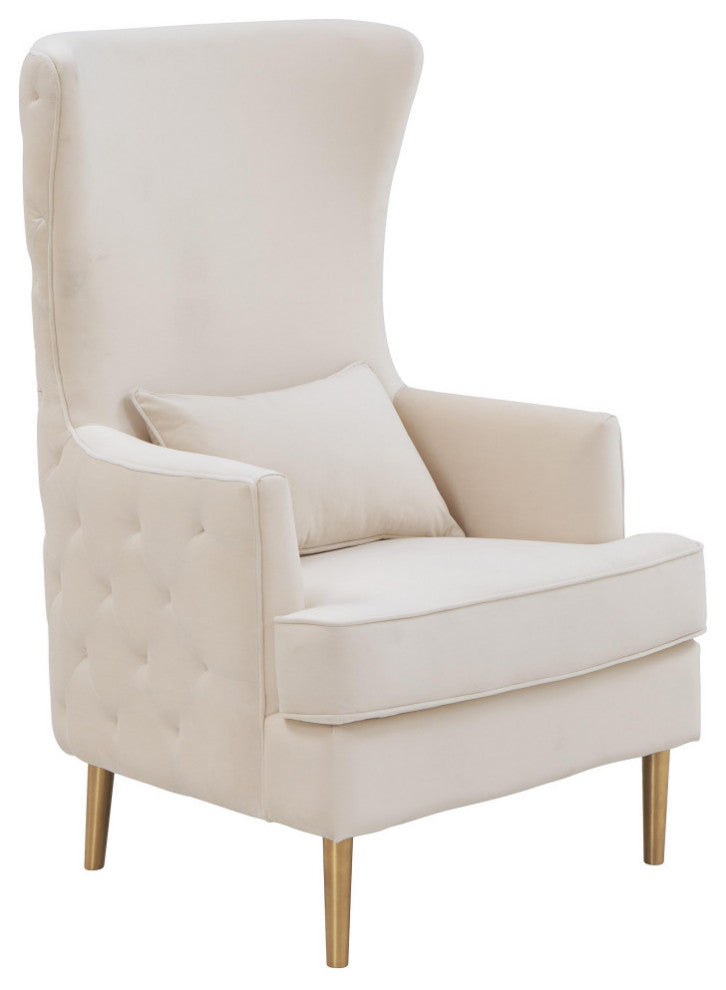 Alina Cream Tall Tufted Back Chair