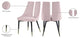 Sleek Velvet Upholstered Dining Chair (Set of 2), Pink