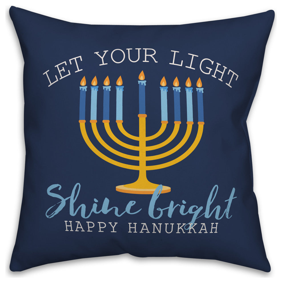 Let Your Light Shine Bright - Navy 18"x18" Throw Pillow Cover