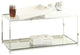 Convenience Concepts Palm Beach Clear Glass Coffee Table With White Trays