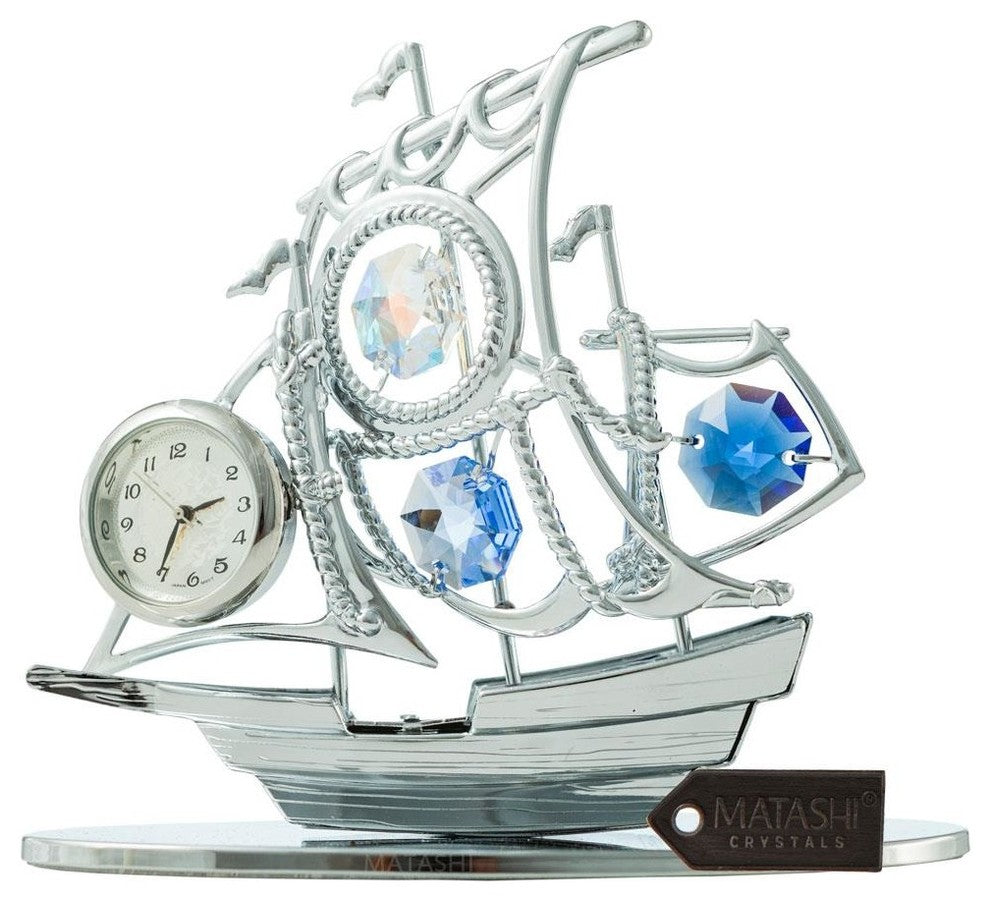 Chrome Plated Silver Sailboat Tabletop Ornament