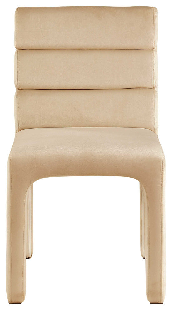 Kai Upholstered Dining Chair, Camel, Velvet, Set of 2