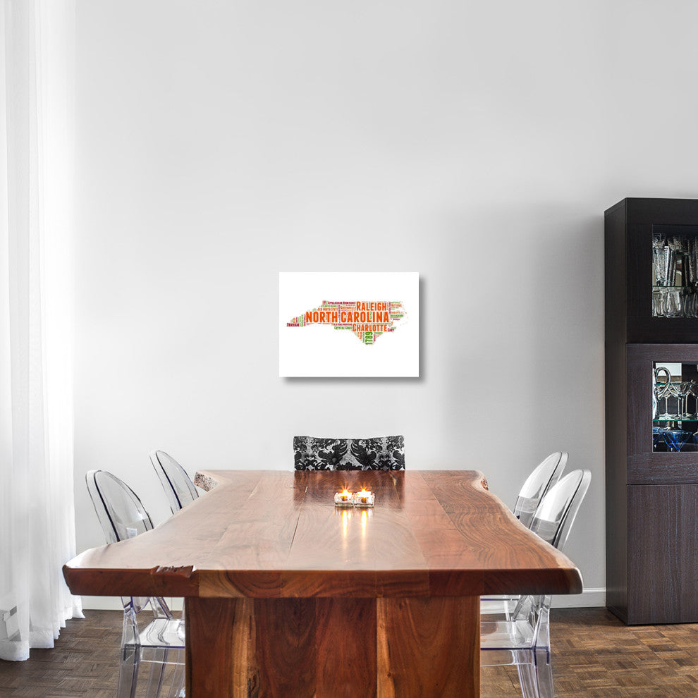 "North Carolina Word Cloud Map" Fine Art Print