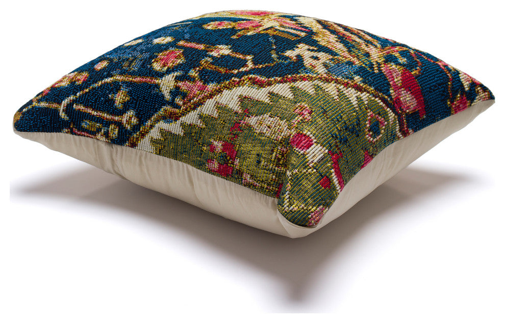 Marina Heriz Indoor/Outdoor Pillow, Red/Multi, 18"x18" Square