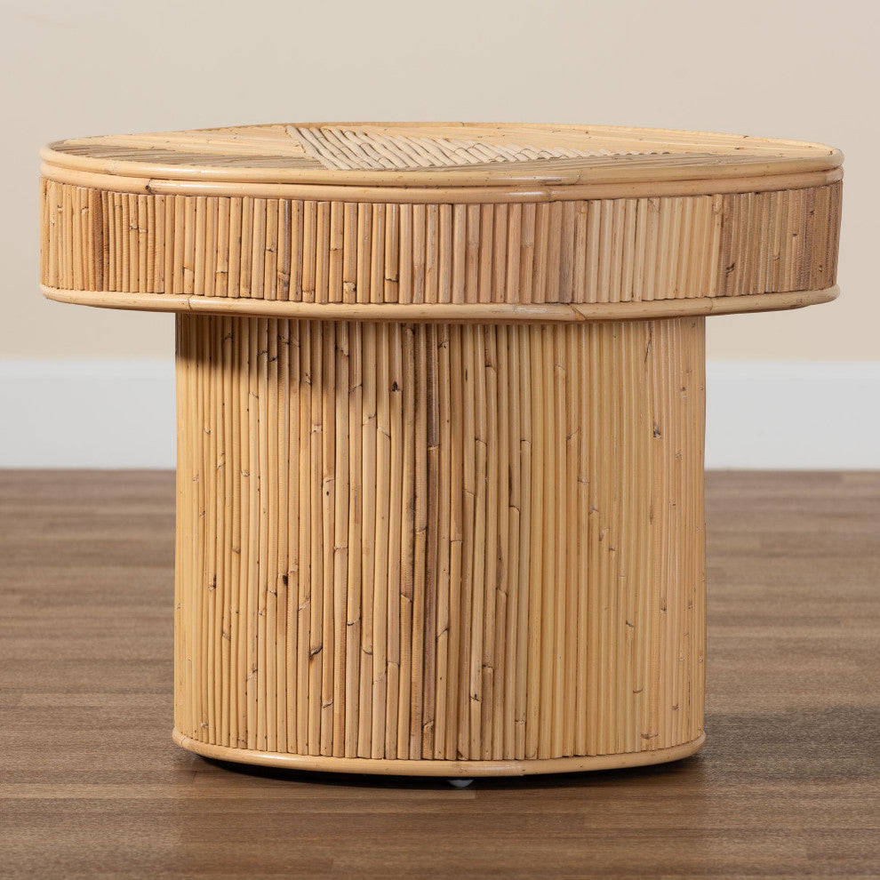 Natalia Natural Rattan End Table