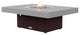 Rectangular Fire Pit Table, 48x36, Propane, Hilltop Gray, Dark Cherry