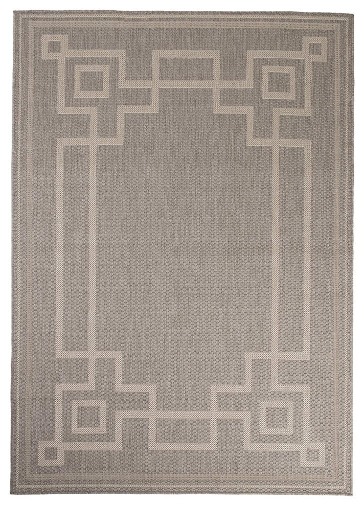 Outdoor Collection Oriental Area Rug - UV Safe Rug, Dove, 5'3"x7'6"