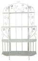 HomeRoots Antiqued White Floral 4 Shelf Bakers Rack