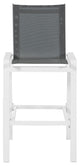 Nizuc Mesh Water Resistant Patio Aluminum Barstool (Set of 2), Gray, White Frame