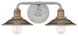 Hinkley Rigby Small Two Light Vanity, Antique Nickel