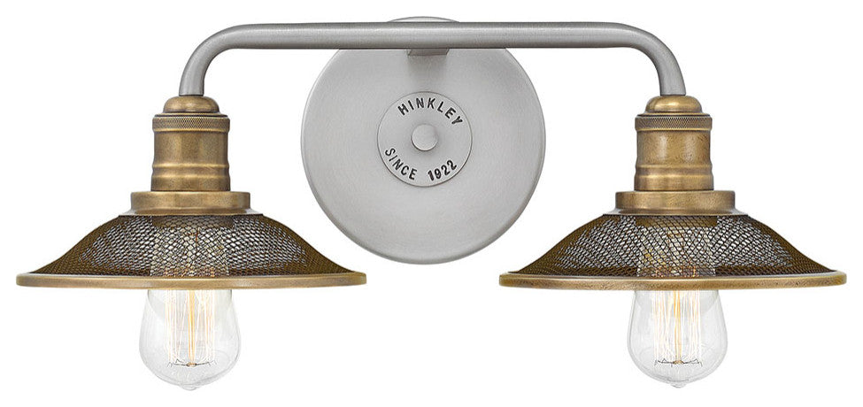Hinkley Rigby Small Two Light Vanity, Antique Nickel