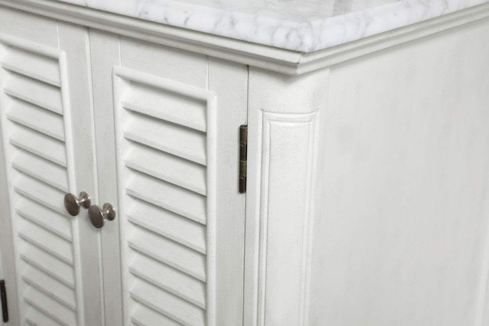 Home Living Single Bathroom Vanity, Antique White, 24"