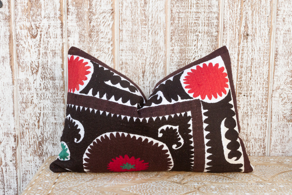 Nargiza Gul Suzani Lumbar Pillow