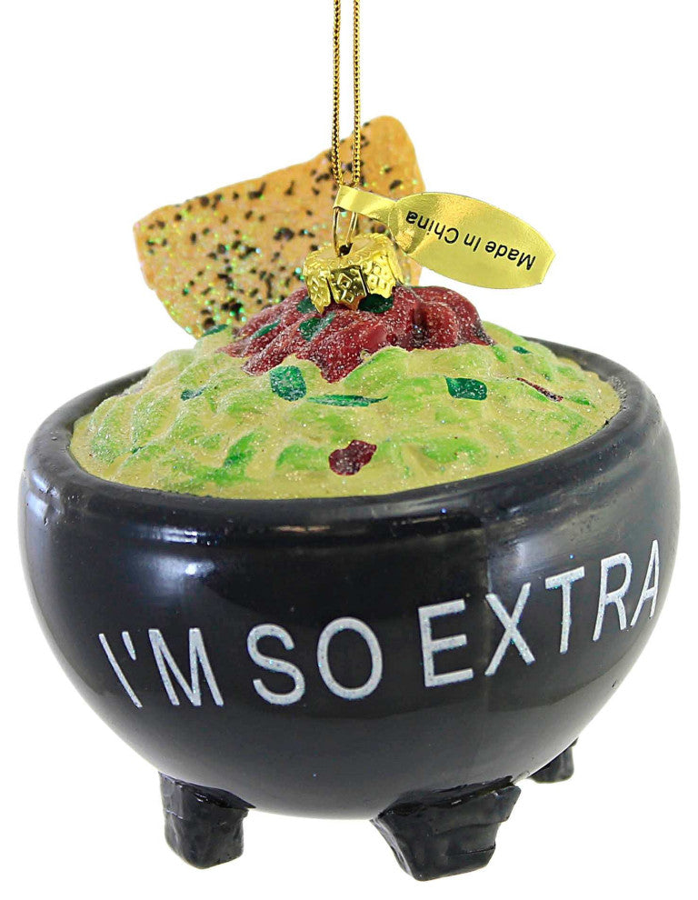 Holiday I Am So Extra Glass Ornament Food Snack Avocado Go8328