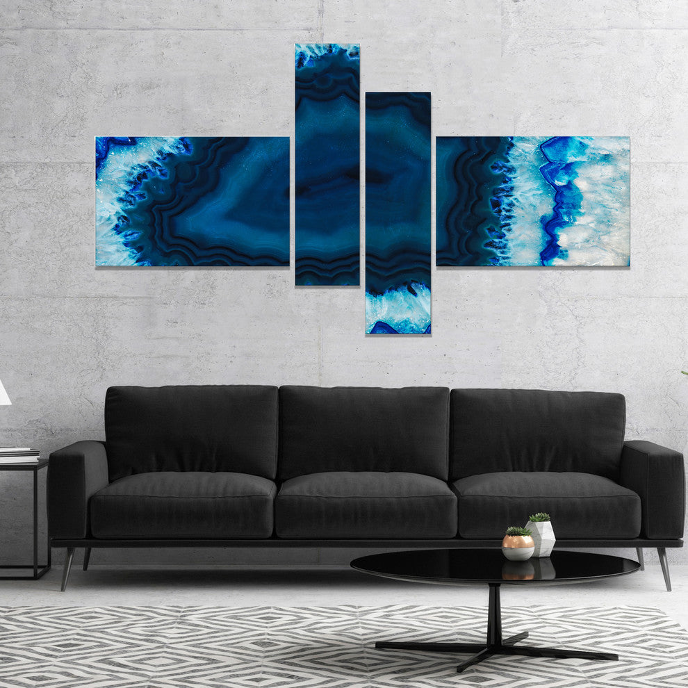 Brazilian Thunder Egg, Abstract Canvas Wall Art Print, 60"x32", 4 panels