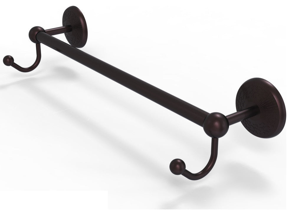Prestige Monte Carlo 18" Towel Bar with Integrated Hooks, Antique Bronze