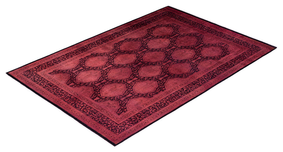 Fine Vibrance, One-of-a-Kind Hand-Knotted Area Rug Black, 6' 0 x 8' 9