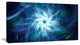 Splaying Bright Blue Fireworks, Floral Canvas Art Print, 32"x16"