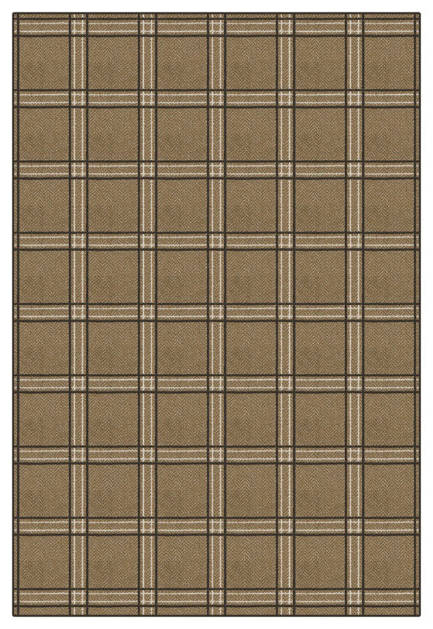 Oilskin Herrington Plaid Area Rug Milliken Tactesse Nylon, 4'x10'