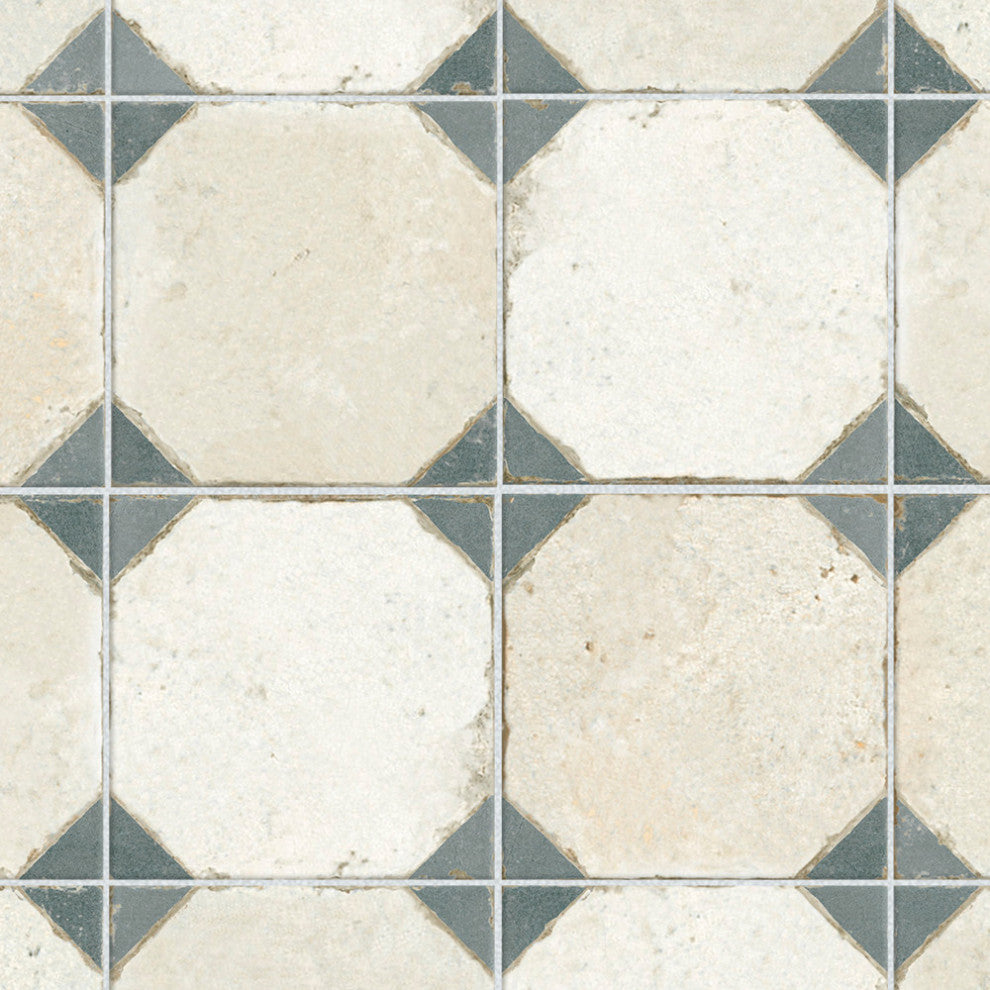 Kings Yard Blue Ceramic Floor and Wall Tile, Blue