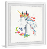 "Rainbow Unicorn II" Framed Painting Print, 12"x12"